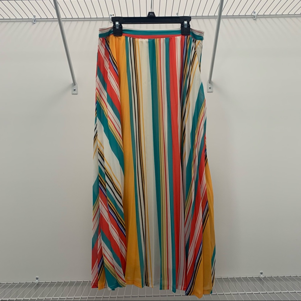 A.CalinbyFlyingTomato Multi-colored Striped Skirt